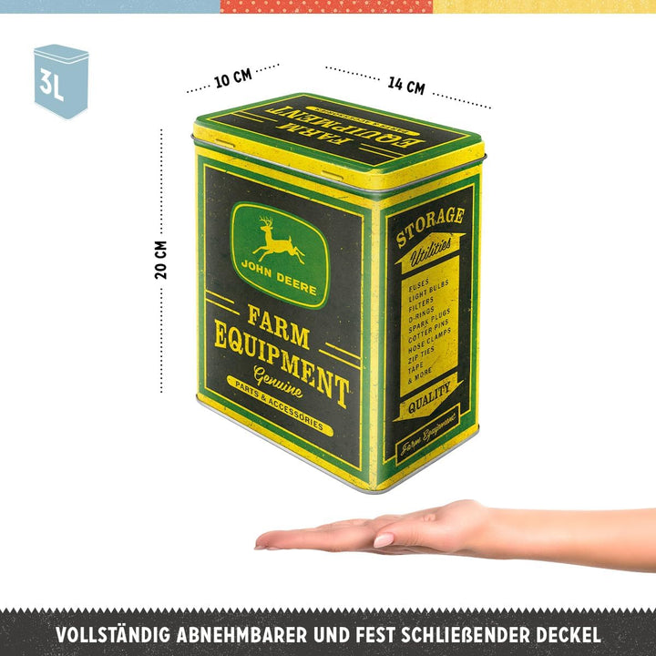 Nostalgic-Art Retro Vorratsdose L, 3 l, John Deere – Genuine Farm Equipment – Geschenk-Idee für Trak