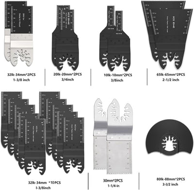 105tlg Sägeblätter Set, multitool sägeblätter, Multifunktionswerkzeug Zubehör Oszillierendes Zubehör