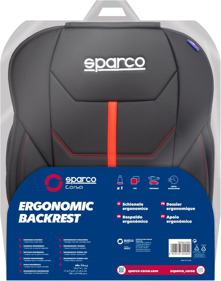 SPARCO SPCS414RD - Ferrara Modell Universal Autositzlehne, schwarz / rot. FERRARA