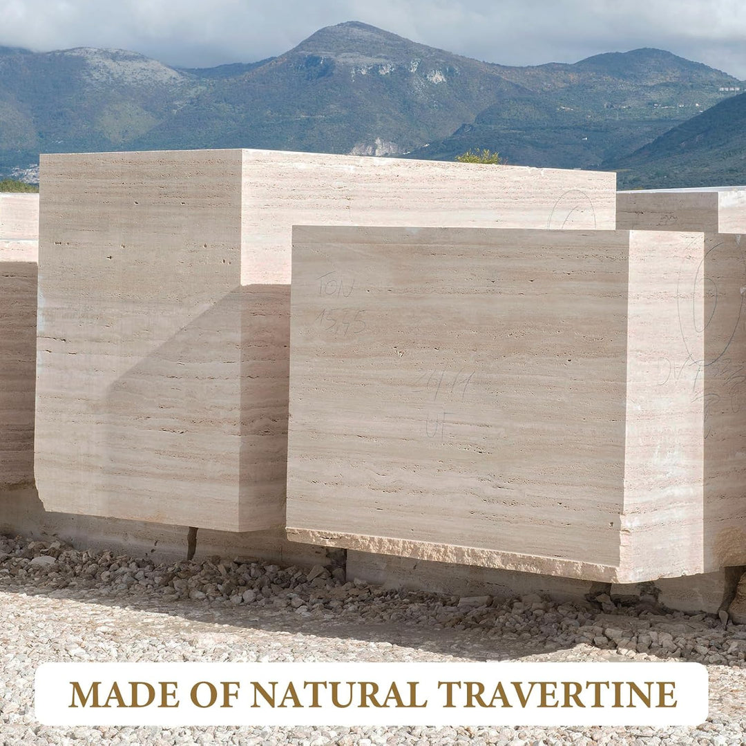 Koville Natürliches Travertin-Marmor-Schneidebrett für Küchentheke, 30,5 x 20,3 cm, echte Steinplatt