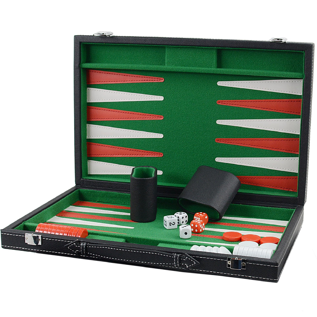 Backgammon Set 15" Klassisches Backgammon Brettspiel Tragbares Reise Strategie Backgammon Spiel Set