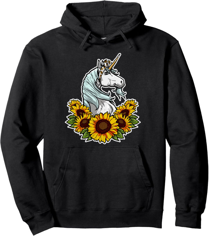 Süsses Unicorn Liebe Geschenk Sonnenblumen Dekor Einhorn Pullover Hoodie