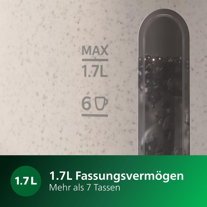 Philips HD9365/10 Conscious Collection Wasserkocher, biologischer, 100% recycelter Kunststoff, Nachh