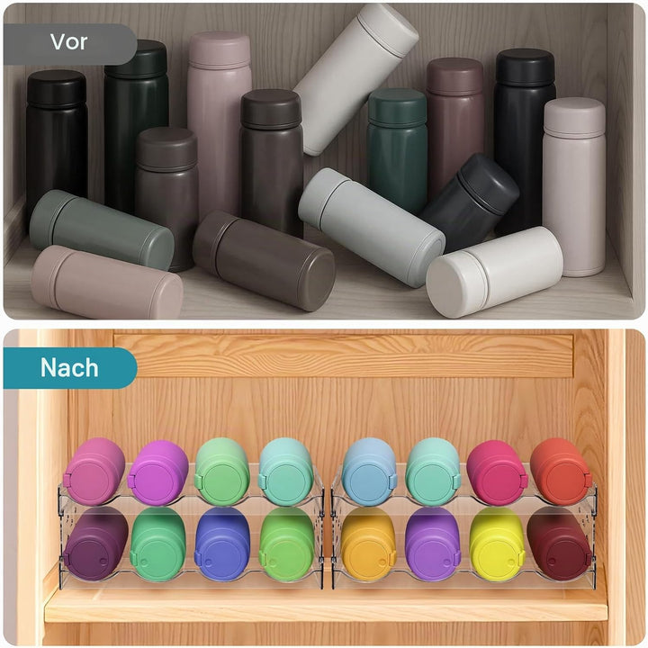 Flaschenregal Kühlschrank Flaschen Organizer, Stapelbares Weinregal &amp; Dosenregal, Transparenter Flas