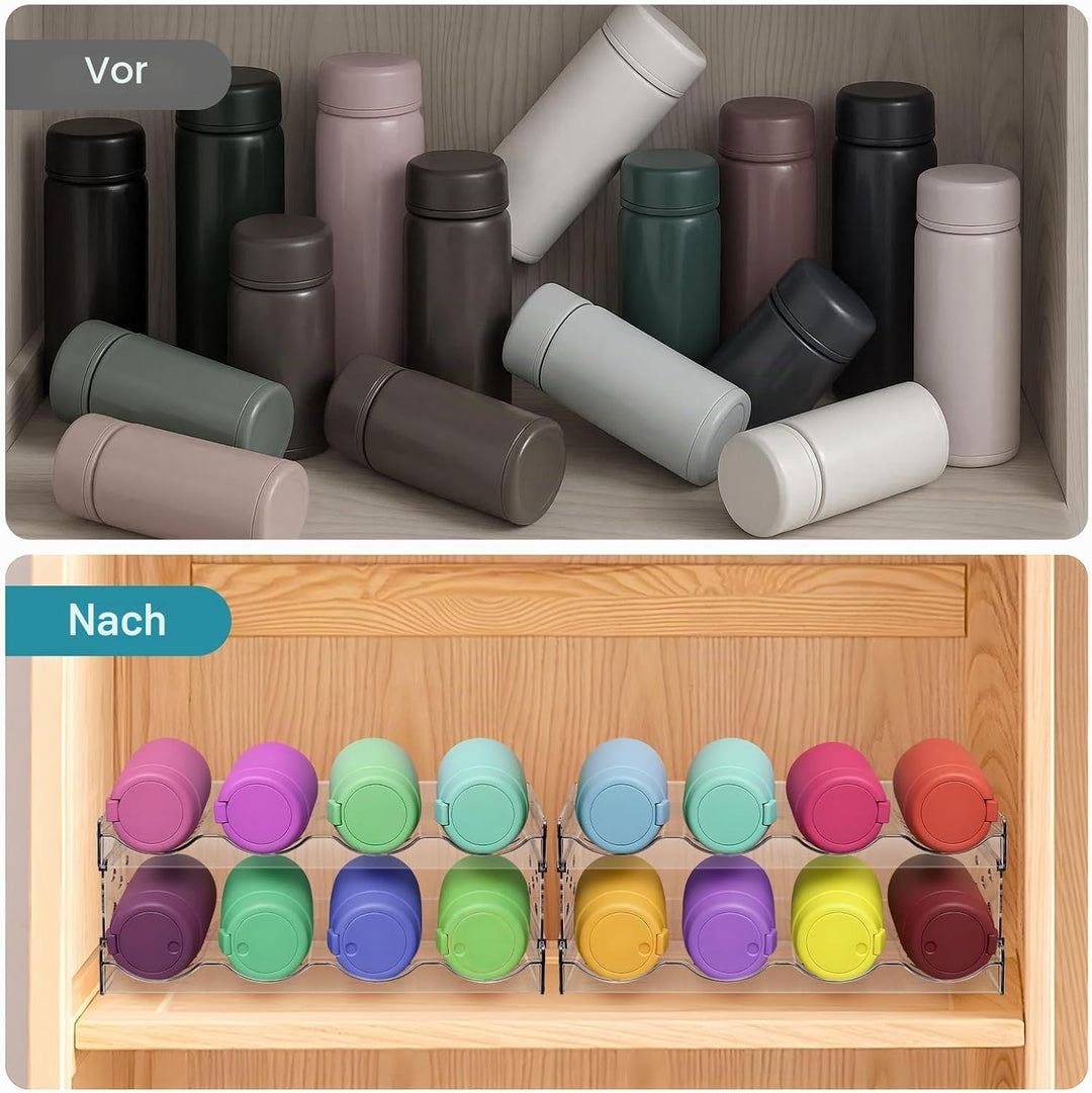 Flaschenregal Kühlschrank Flaschen Organizer, Stapelbares Weinregal &amp; Dosenregal, Transparenter Flas