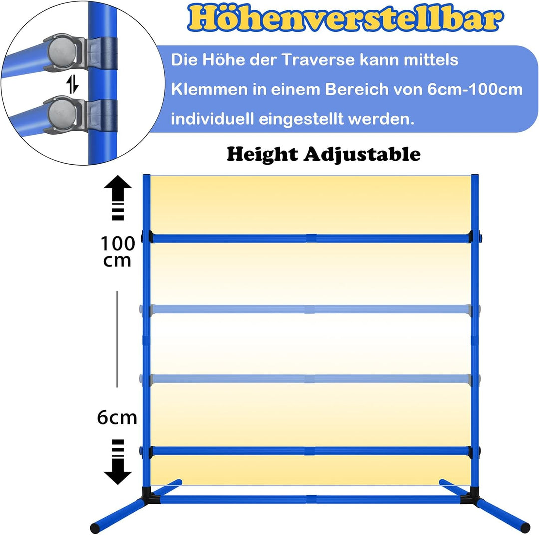 Agility Ausrüstungs Set für Hunde, Agility Hürdenset inkl. 4 x Hürden Höhenverstellbar, Haustier Tra