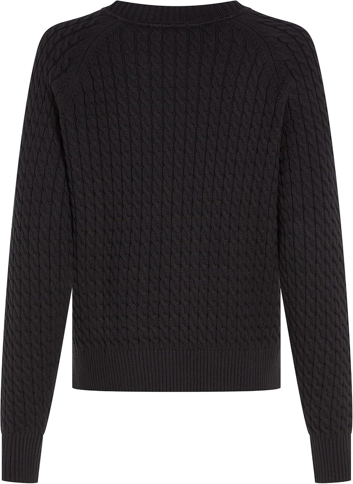 Tommy Hilfiger Damen Pullover C-Neck Strickpullover XS Schwarz (Black), XS Schwarz (Black)