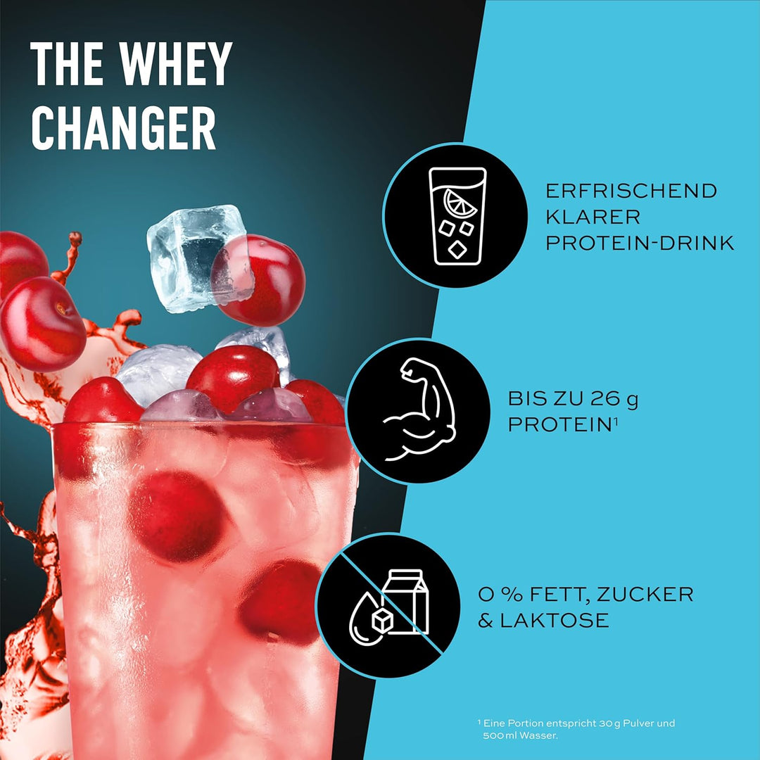 ESN ISOCLEAR Whey Isolate Protein Pulver, Fresh Cherry, 908 g, Proteinlimo mit fruchtig leckerem Ges