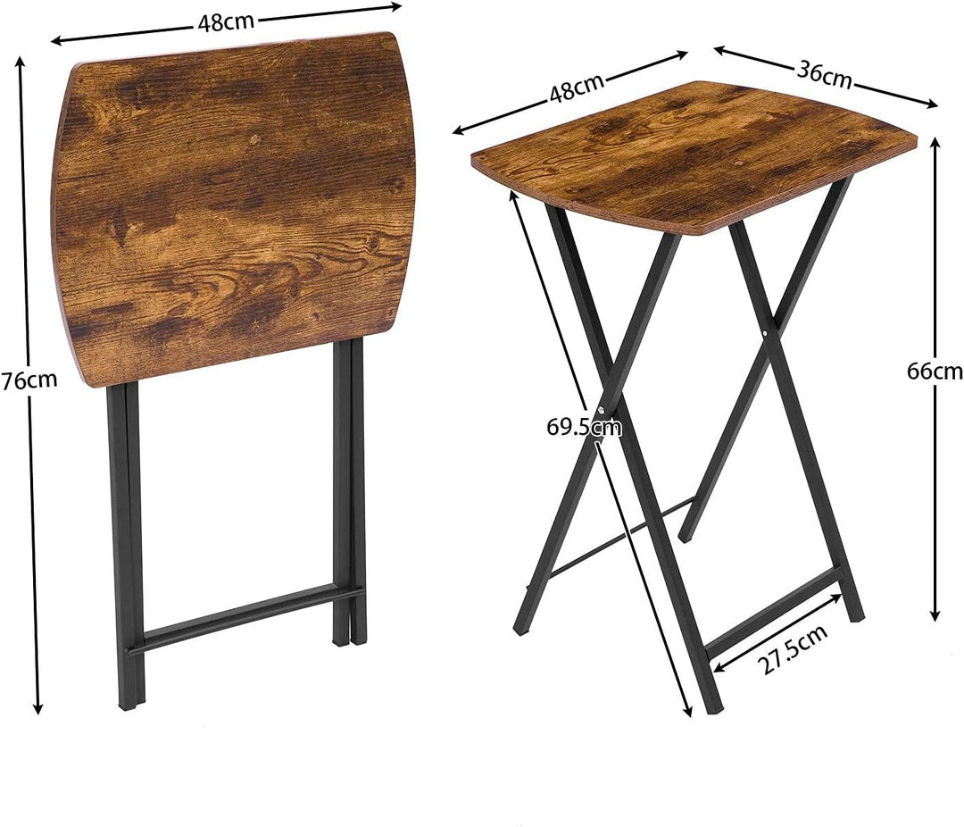 HOOBRO Beistelltisch Klappbar, Kleiner Sofatisch, Tablett Tisch, Kaffeetisch TV Tray im Industriesti