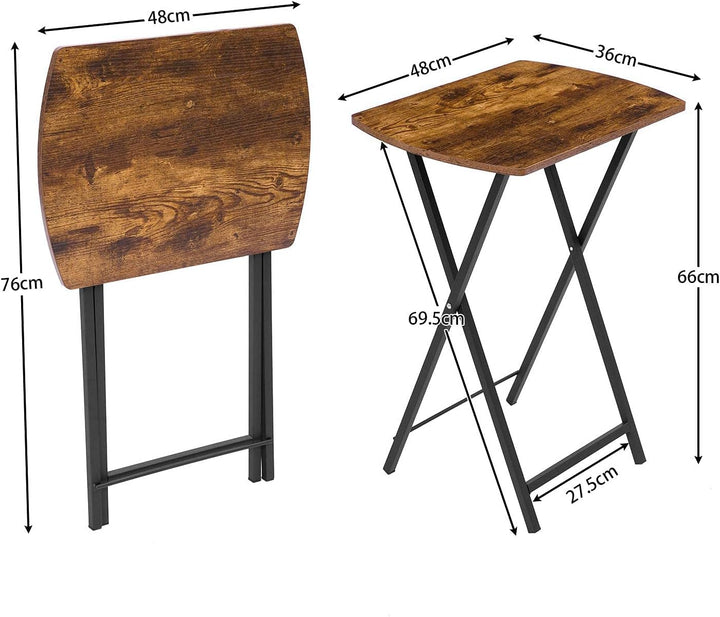 HOOBRO Beistelltisch Klappbar, Kleiner Sofatisch, Tablett Tisch, Kaffeetisch TV Tray im Industriesti