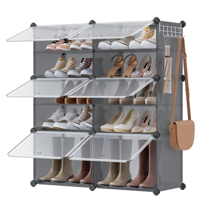 SONGMICS Schuhregal, Schuhschrank, für Garderobe und Eingangsbereich, anpassbar, 10 Fächer, für bis