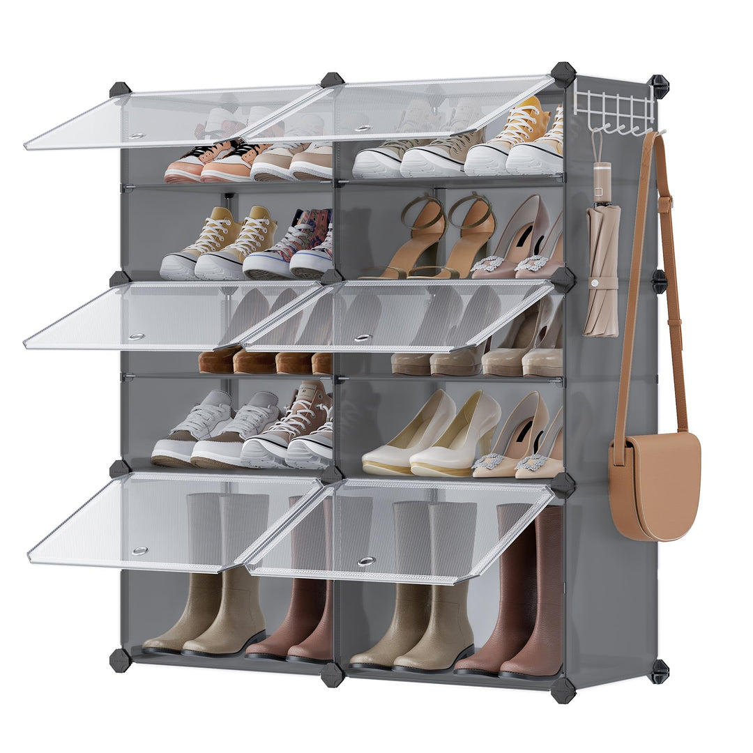 SONGMICS Schuhregal, Schuhschrank, für Garderobe und Eingangsbereich, anpassbar, 6 Fächer, für bis z