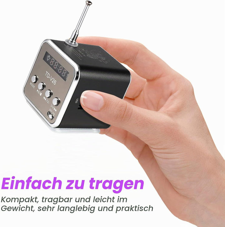 iplusmile Td-V26 Digital Lautsprecher Mini Lautsprecher Fm Radio Stereo Mp3 Mp4 Musikplayer Unterstü
