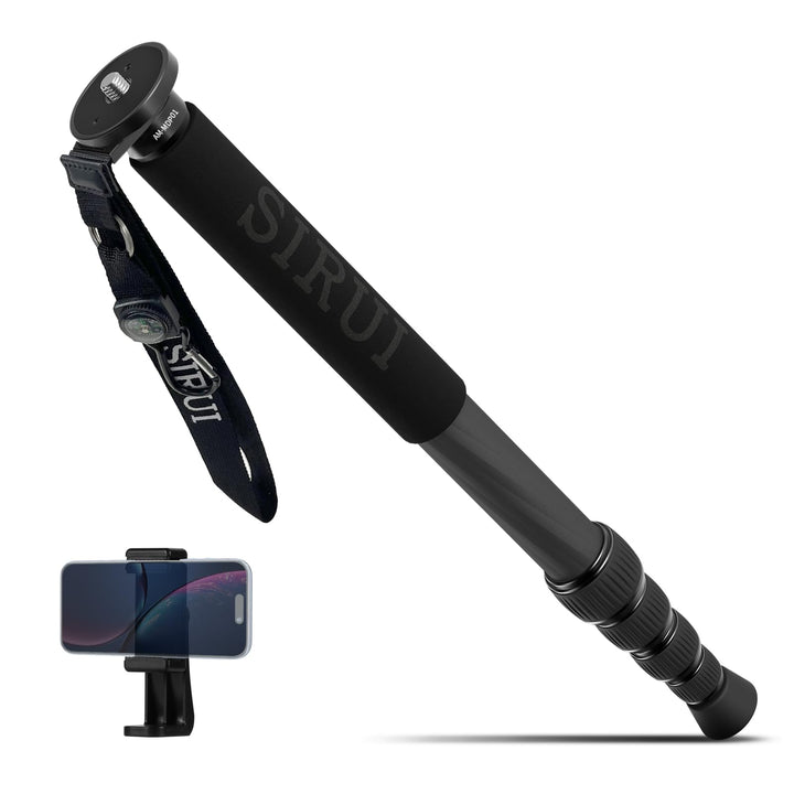 SIRUI Carbon Einbeinstativ für Kameras, 165cm kompaktes und leichtes monopod Reiseeinbeinstativ, 5 S
