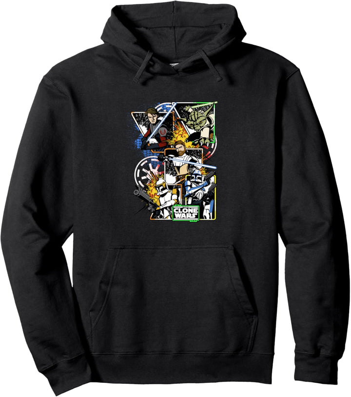 Star Wars: The Clone Wars Group Shot Comic Panels Pullover Hoodie