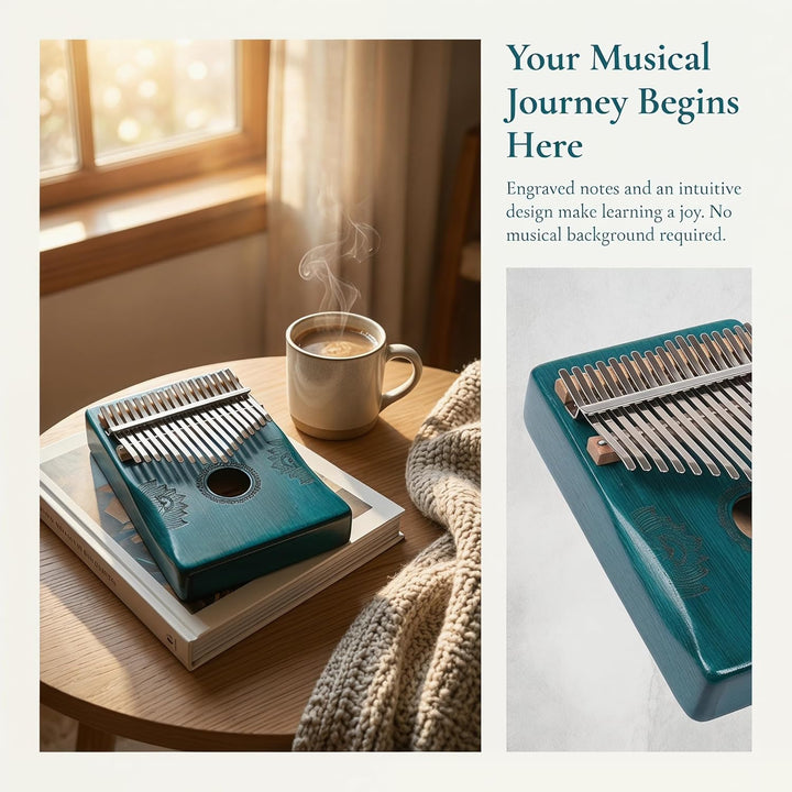 Musfunny Kalimba Daumenklavier 17 Schlüssel: Fingerklaviere Holz Mit Lehrmaterial Stimmhammer- Thumb