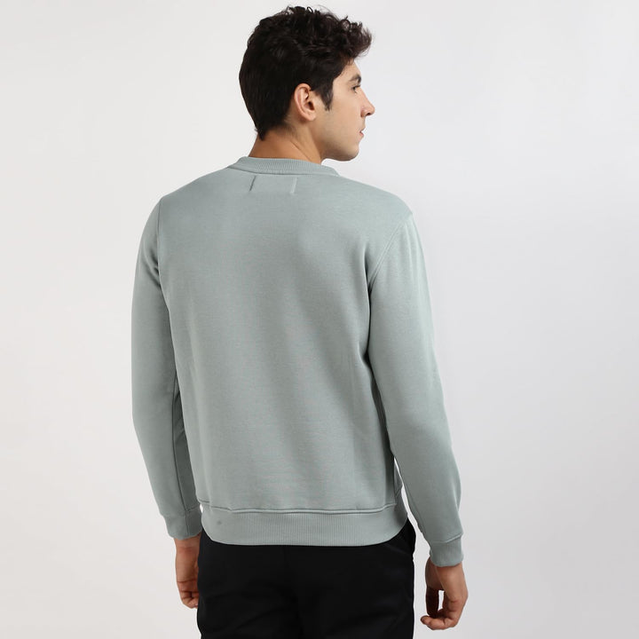 Calvin Klein Herren Sweatshirt Core Monologo ohne Kapuze XXL Grau (Slate Gray), XXL Grau (Slate Gray