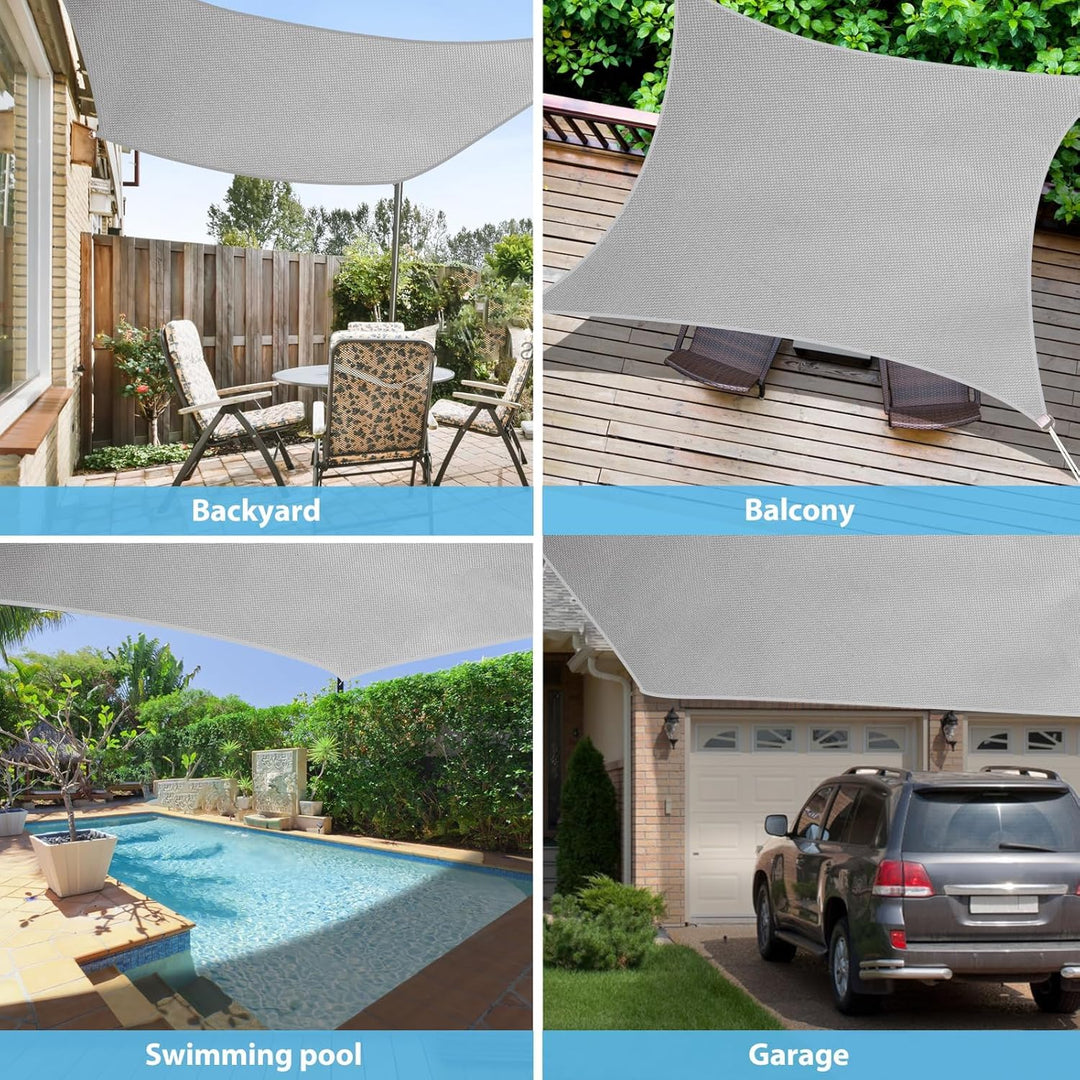 Sonnensegel 3x4m, Wasserdicht & UV-Schutz, Verdickter 420D Oxford-Stoff – Perfekter schattiger Rückz