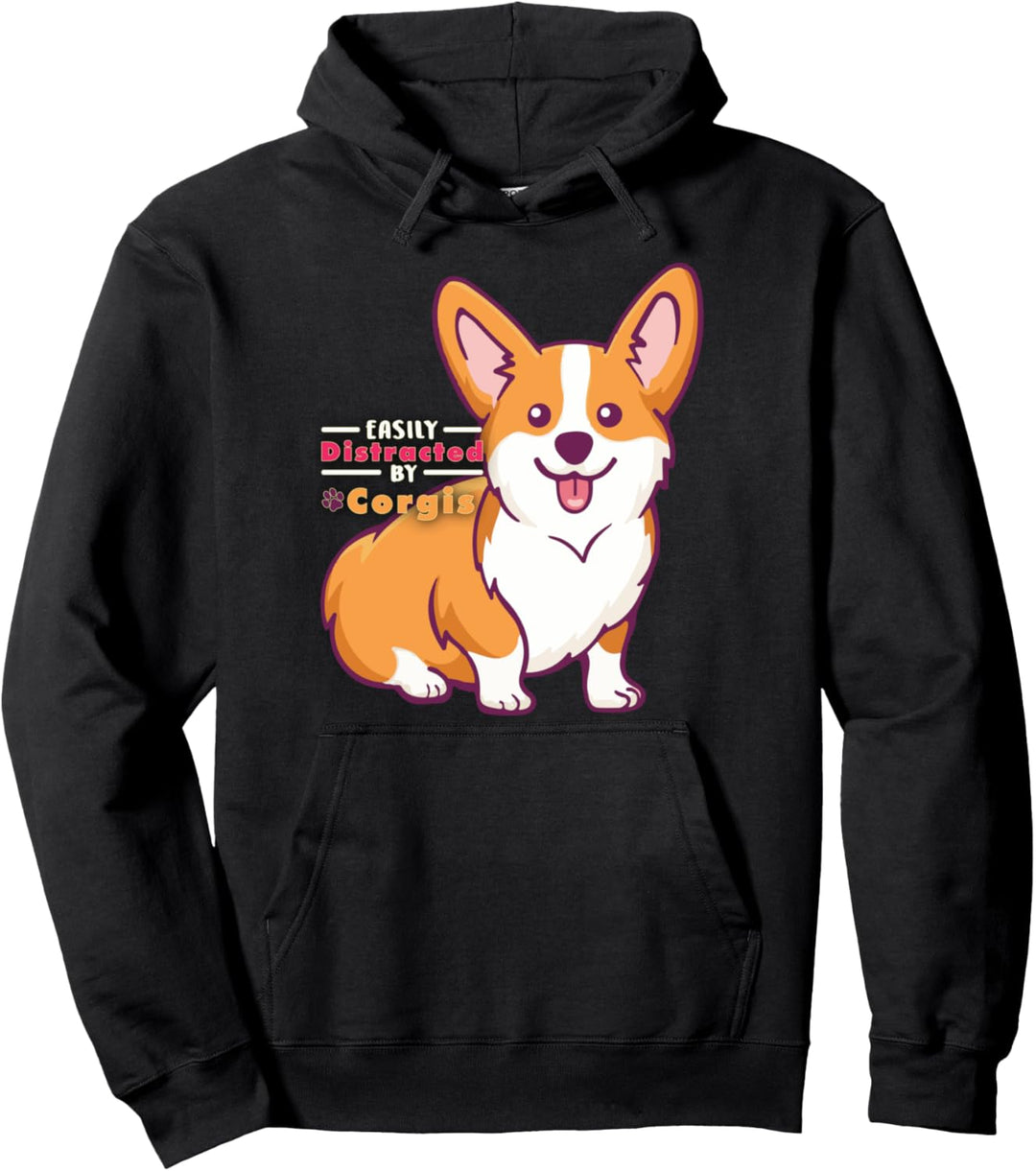 Leicht abgelenkt von Corgis Pullover Hoodie