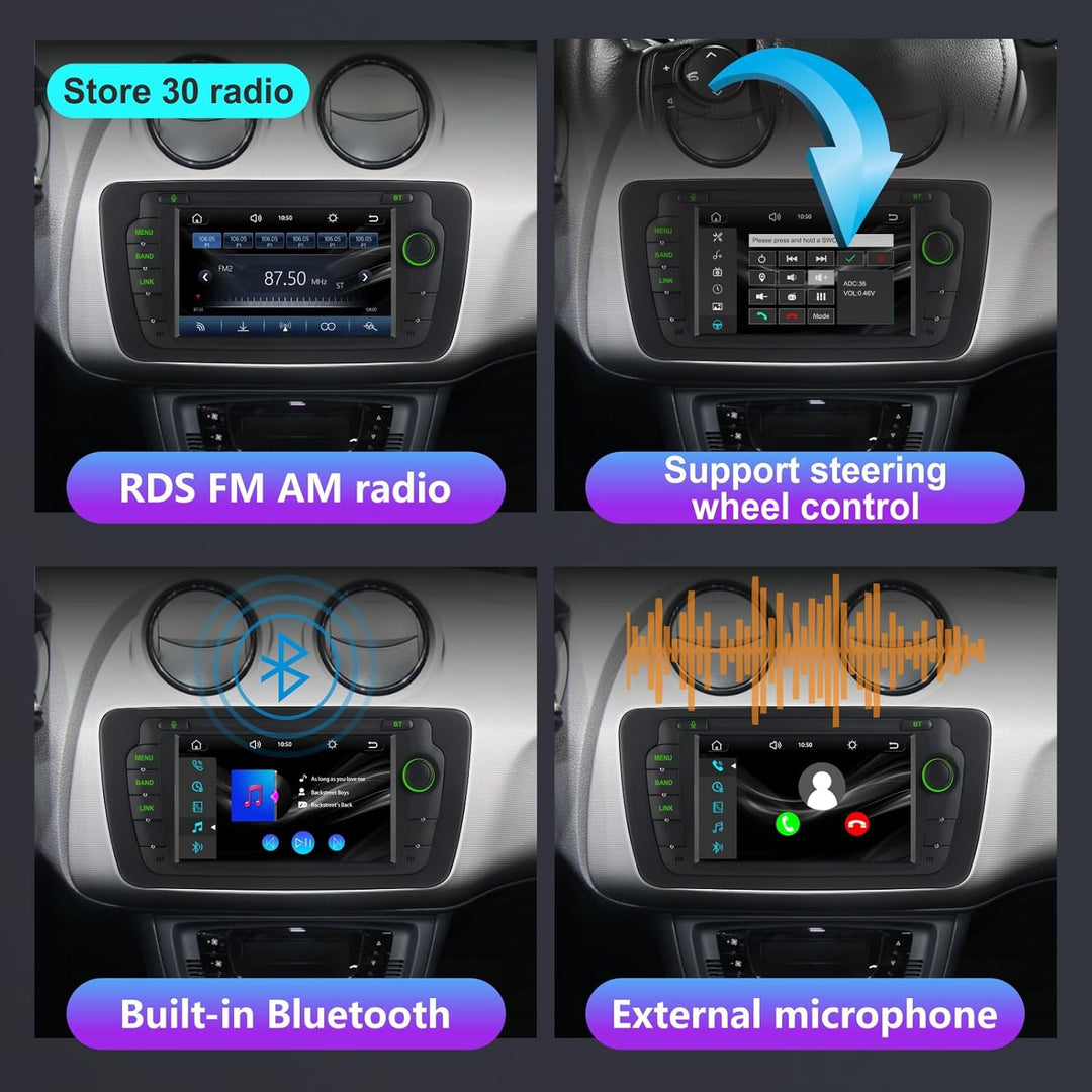 Auto-Radio für Seat Ibiza 6j IV 2008-2014 | Linux-System,Hohe Leistung, Ibiza Radio mit Wireless Car