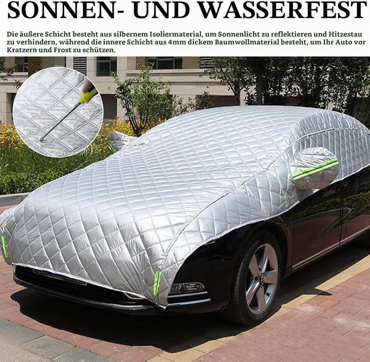 Autoabdeckung, 520x230cm Halbgaragenabdeckung Hagelschutz Auto Hageldecke für Autos Frontscheibenabd