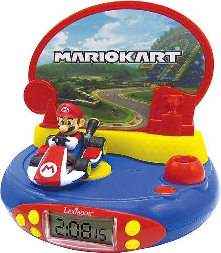 Lexibook RP500NI Mario Kart Nintendo Projektor-Wecker mit Klingeltönen, Eingebautes Nachtlicht, Proj