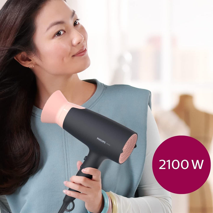 Philips Series 3000 Haartrockner mit ThermoProtect Aufsatz - 2100W, Ionisierungsfunktion, 6 Hitze- u
