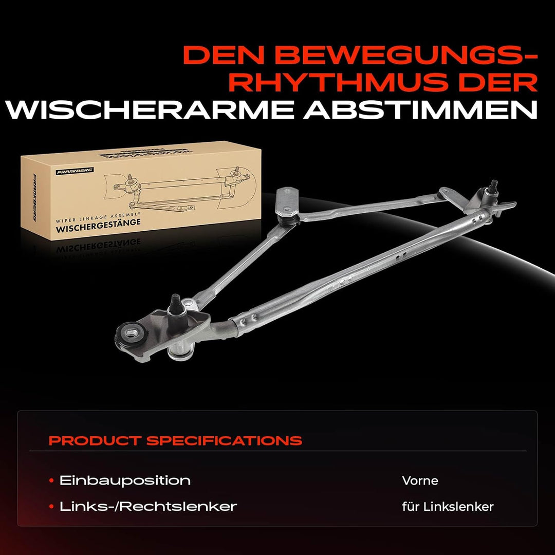 Frankberg 1x Scheibenwischer Wischergestänge ohne Motor Vorne Kompatibel mit Avensis T25_ 1.6L-2.4L