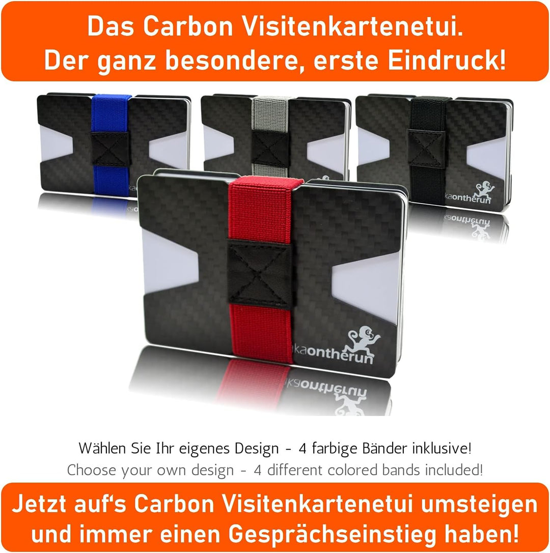 Premium Kartenetui aus stabilem Carbon – 1 bis 16 Karten & Geldscheine – Slim Wallet Portemonnaie, k