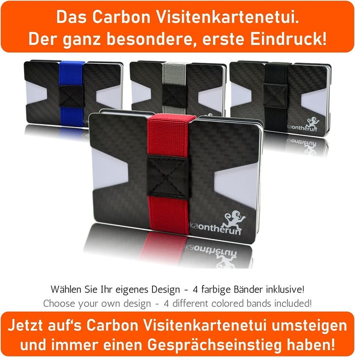 Premium Kartenetui aus stabilem Carbon – 1 bis 16 Karten & Geldscheine – Slim Wallet Portemonnaie, k