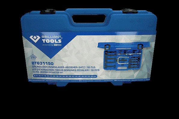 BRILLIANT TOOLS BT631150 Grundloch-Innenlager-Abzieher-Satz | 16- tlg. [Powered by KS TOOLS]