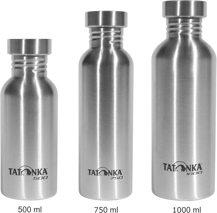 Tatonka Edelstahl Trinkflasche Steel Bottle Premium (500ml / 750ml / 1000ml) - Bruchsichere Wasserfl