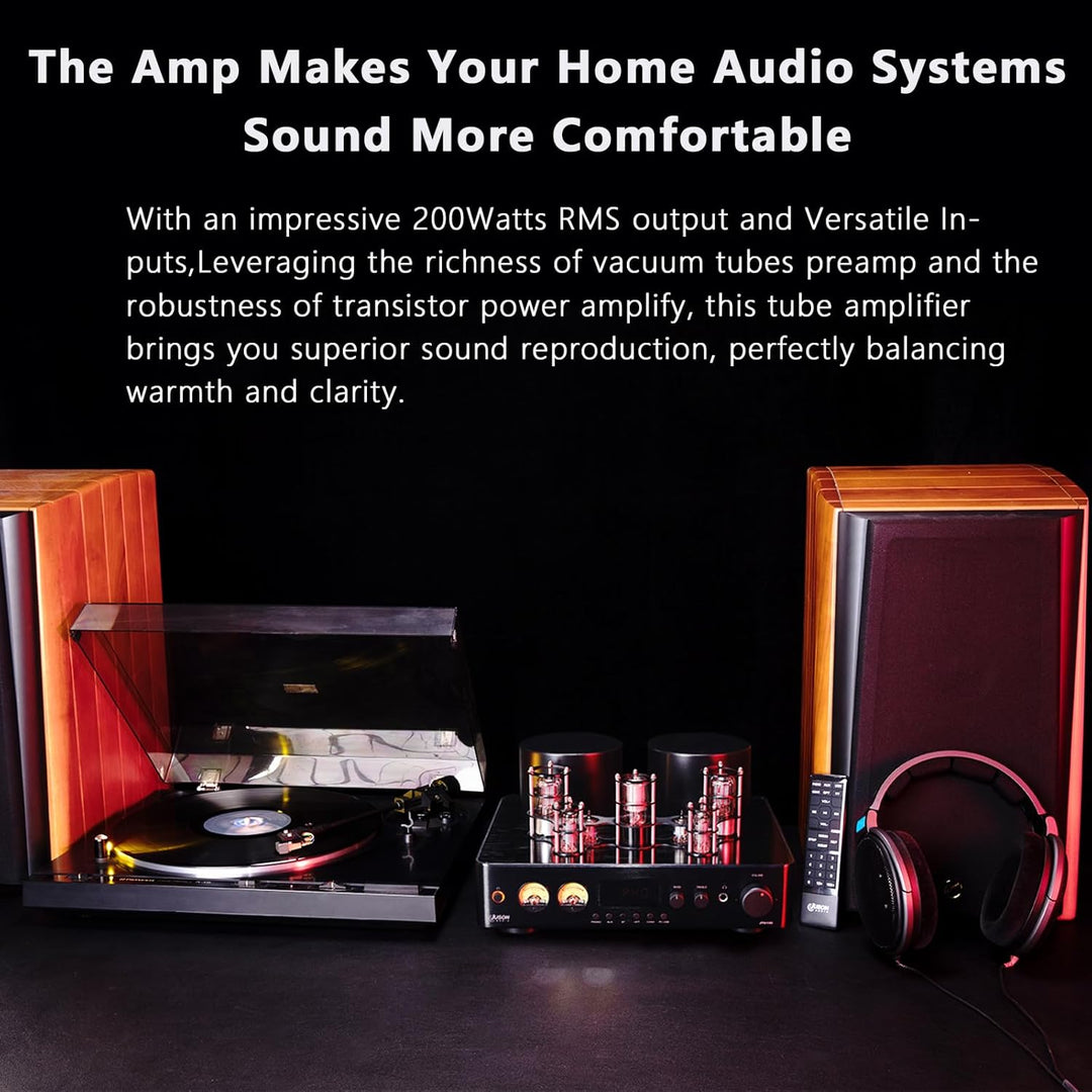 Juson Audio JTA100 200W Vakuum röhrenverstärker Integrierter Hybrid Mit BT 5.0 Optisch AUX RCA Phono