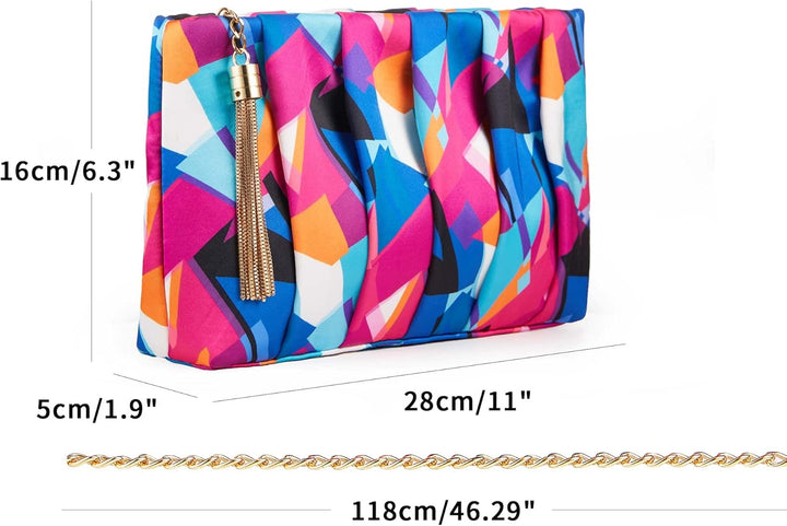 JURLEA Clutch Damen Damen Seide Clutch Hochzeit Dinner Bag Kette Seide Umhängetasche Abend Braut Pro