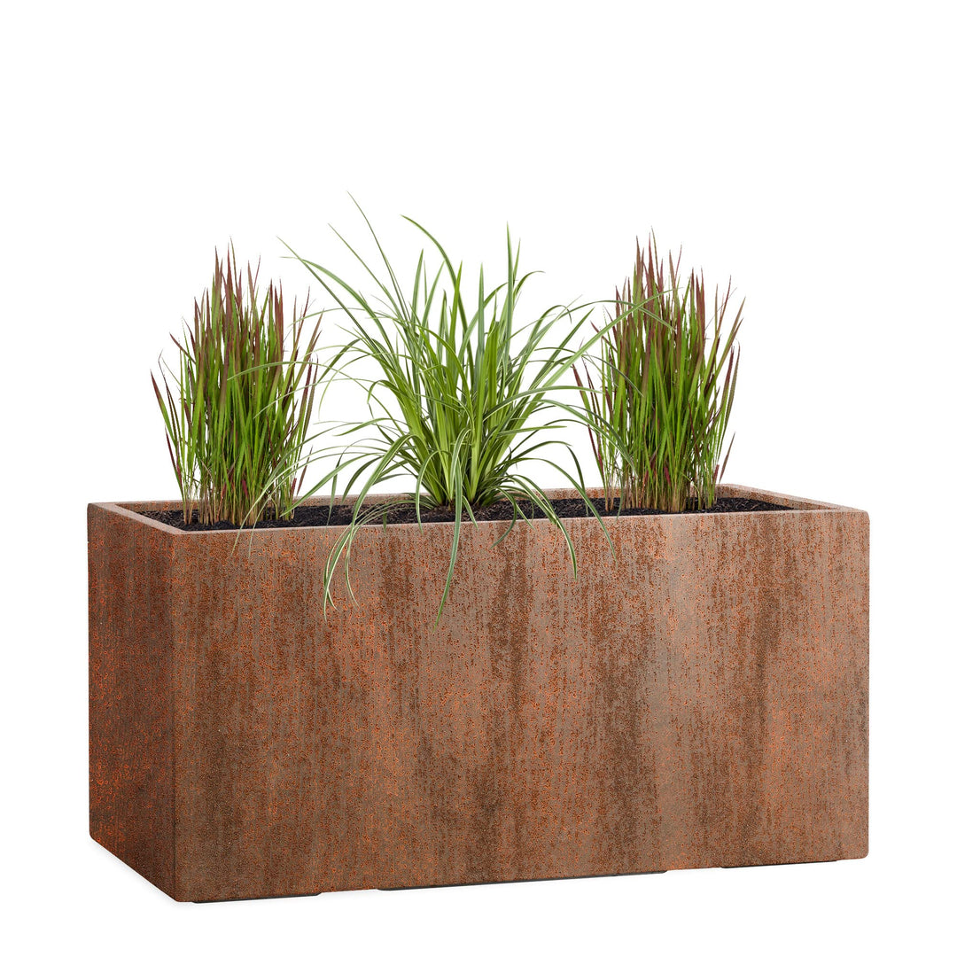 Pflanzwerk® Pflanzkübel Fiberglas TUB Rost Braun 40x80x40cm XXL *Frostbeständig* *UV-Schutz* *Qualit