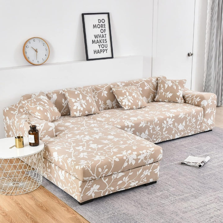 ShowyLive Sofa Überzug Couch Überzug 2er Set für Ecksofa L-Form Sofabezug 3 Sitzer+3 Sitzer, mit 4 S