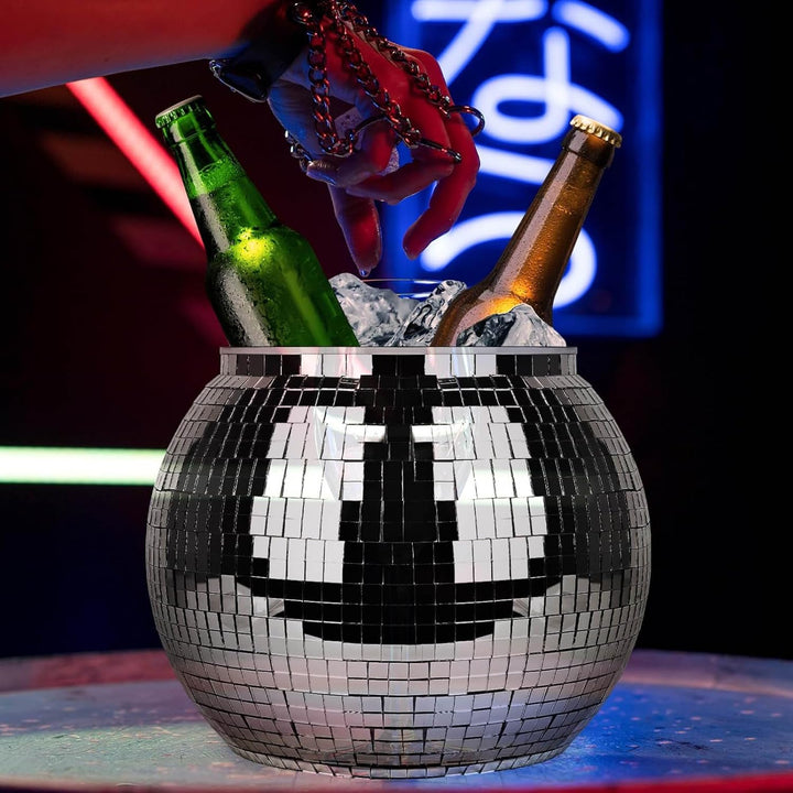 Eiskübel, Disco Kugel Sektkübel Grosse Kapazität Eisbehälter Party Weinkühler Eiseimer für Bier, Coc