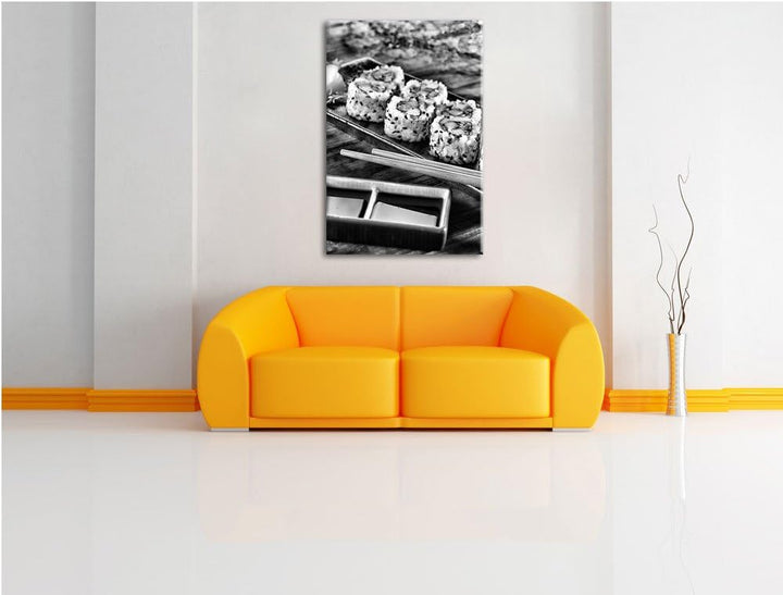 Pixxprint Delikate Inside Out Sushi Rollen als Leinwandbild/Grösse: 100x70 / Wandbild/Kunstdruck/fer