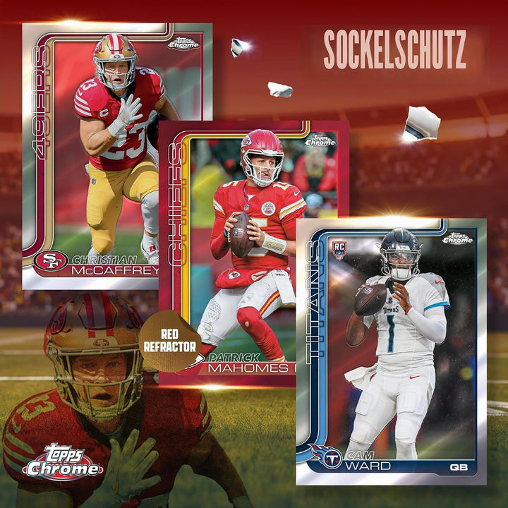2025 Topps Chrome Football – werkseitig versiegelt – Value Box