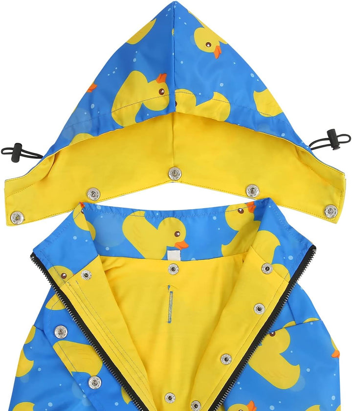 HDE Hunde-Regenmantel, doppellagig, Reissverschluss, Regenjacke mit Kapuze für kleine bis grosse Hun