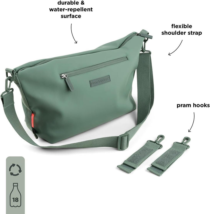 Done by Deer Kinderwagen Tasche – Wickeltasche Grün – Stroller Bag mit Haken für Kinderwagen, wasser