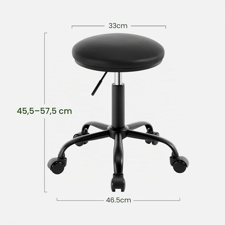EUGAD Rollhocker höhenverstellbar, Drehhocker mit Rollen, runder Hocker 360° drehbar, Bürohocker für
