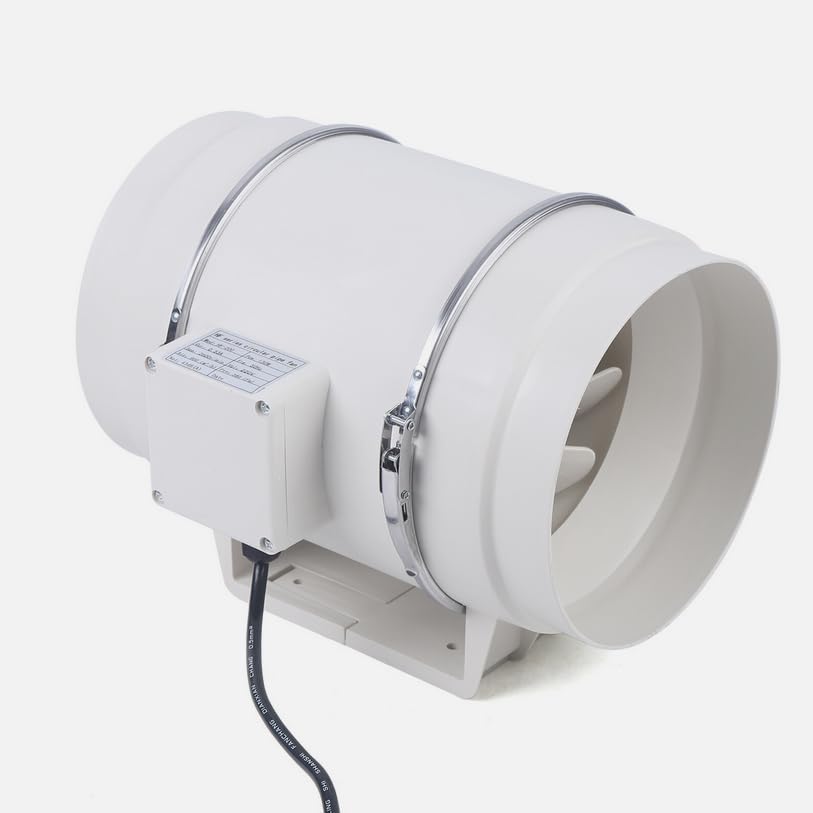 Inline Rohrventilator 100mm/150mm/200mm - 220m³/h Reinkupfermotor Abluftventilator Kanalventilator L