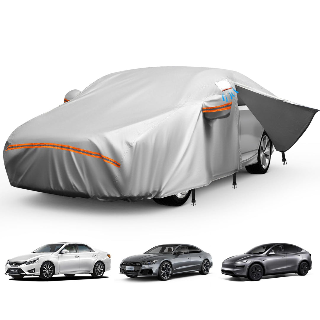 Hagelschutzplane Auto,Autoabdeckung Wasserdicht All Weather,Robuste Autoplane Outdoor mit Türreissve