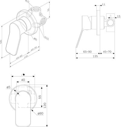 AM.PM FXA65000 X-Joy Auslaufarmatur Unterputz, Chrom One Size Chrom | X-joy, One Size Chrom | X-joy