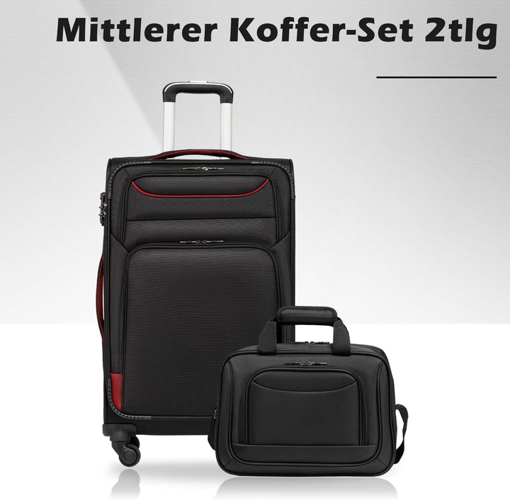 COOLIFE Koffer Trolley Koffer Reisekoffer von 4 Rollen Stoffkoffer Handgepäck TSA-Schloss Der Koffer