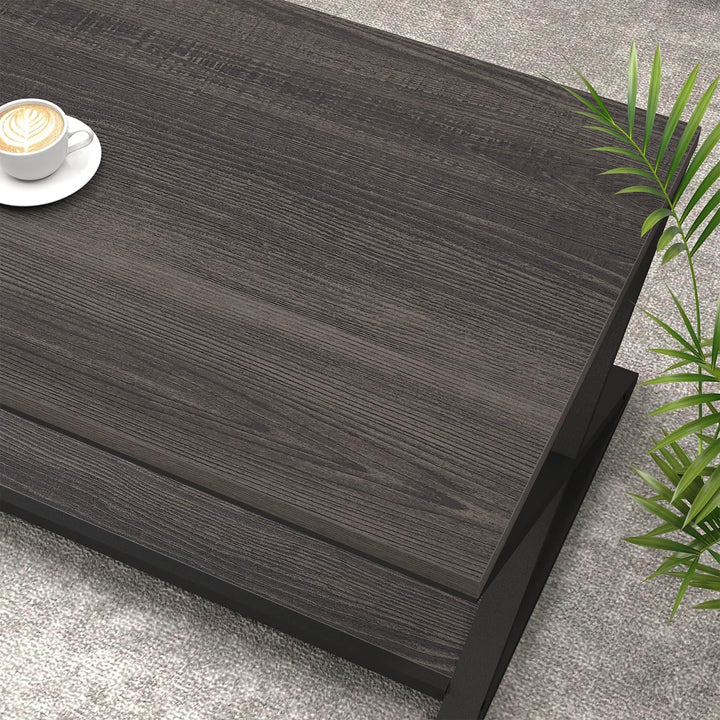 HSH Couchtisch Holz Wohnzimmertisch für Couch Moderner Wohnzimmer Tisch mit Stauraum Stabiler Sofati