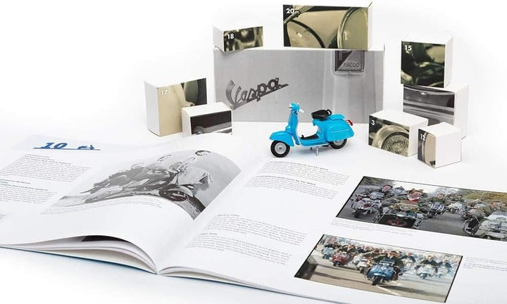 FRANZIS 67109 - Vespa Adventskalender 2020 – Modellbausatz im Massstab 1:43, inkl. Soundmodul und 52