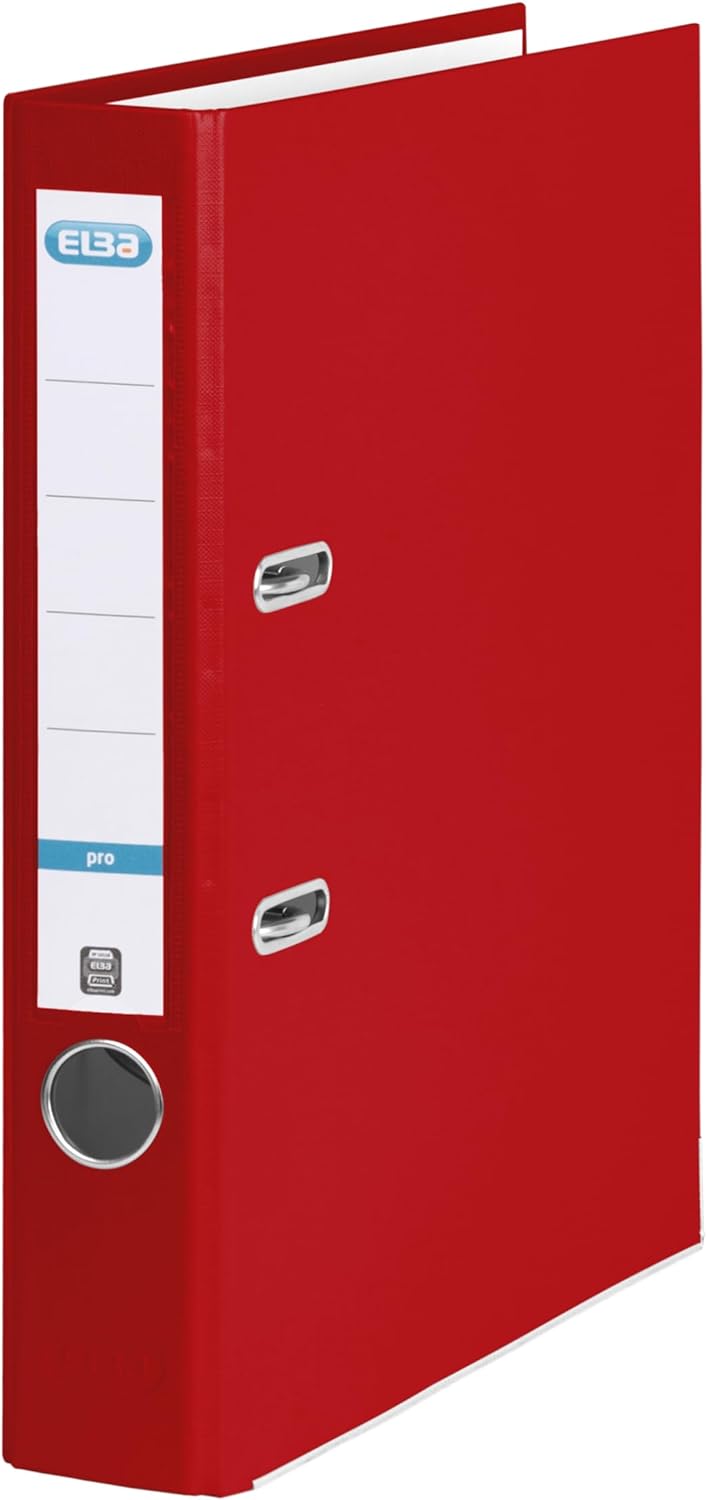 Elba Ordner A4, Smart Pro, 5 cm schmal, Kunststoff aussen, rot, 10 Stück, rot