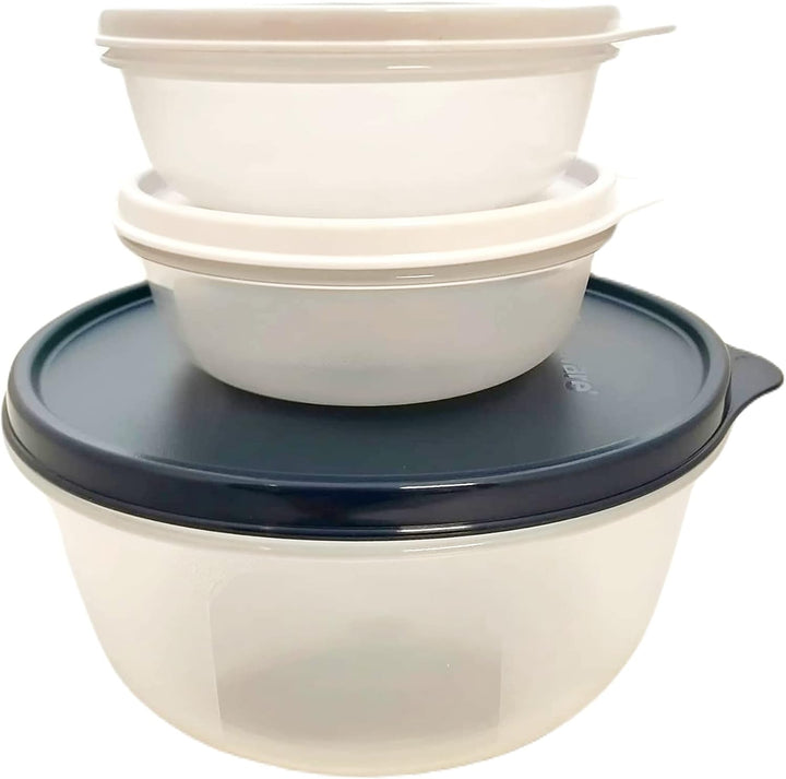 Tupperware SET (3) Kühlschrank 1x 1,4 L grosse Hit-Parade dunkelblau transparent + 2x 300 ml kleine